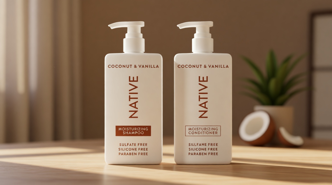 Native Coconut & Vanilla Shampoo and Conditioner Contain Naturally Derived Ingredients | All Hair Types, Color & Treated, Fine to Dry Damaged, Sulfate & Dye Free - 2-Pack