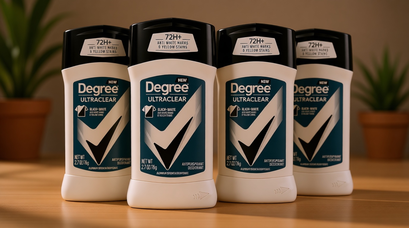 Degree Men UltraClear Antiperspirant Deodorant Black + White 72-Hour Sweat & Odor Protection Antiperspirant For Men With MotionSense Technology 2.7 Ounce (Pack of 4)