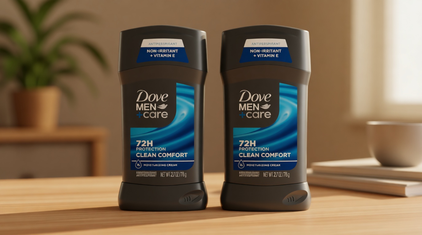 DOVE MEN + CARE Antiperspirant Deodorant Stick Clean Comfort Twin Pack 72-Hour Sweat & Odor Protection Antiperspirant for Men With 1/4 Moisturizing Cream 2.7 oz