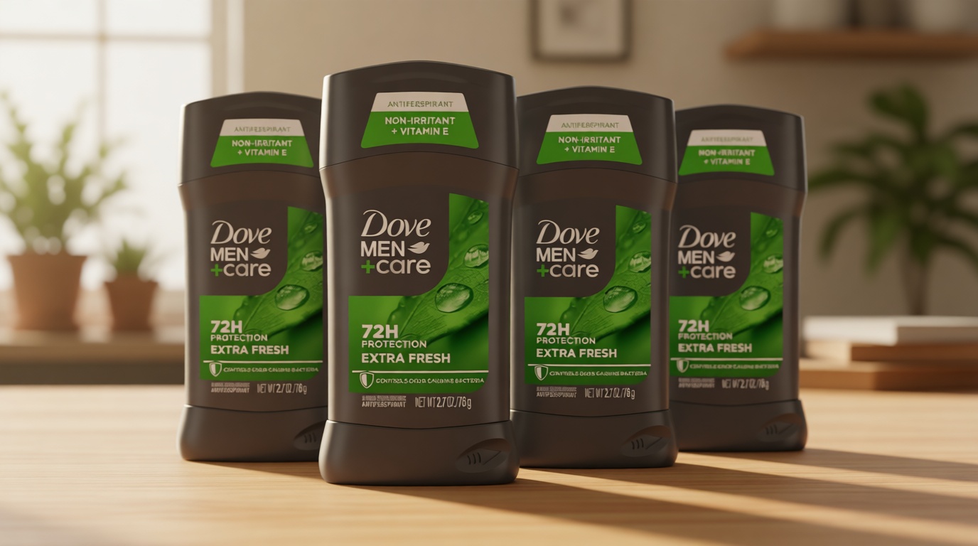 DOVE MEN + CARE Antiperspirant Deodorant Stick for Men 4 Count Extra Fresh with 72-hour Sweat & Odor Protection with 1/4 Moisturizing Cream & Long-lasting Citrus scent 2.7 oz