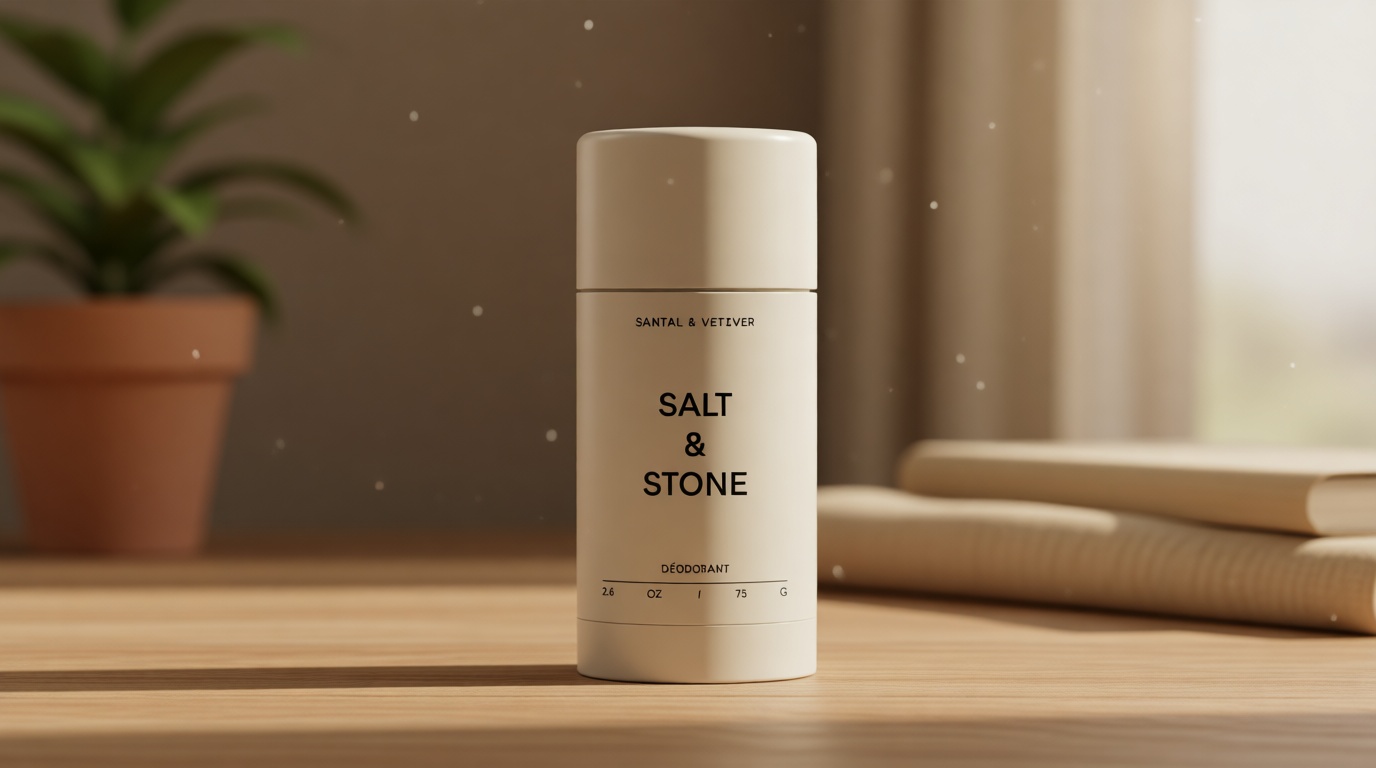 Salt & Stone Aluminum Free Deodorant | Extra Strength 48 Hour Protection for Women & Men | Made with Seaweed Extracts, Niacinamide & Prebiotics | Santal & Vetiver