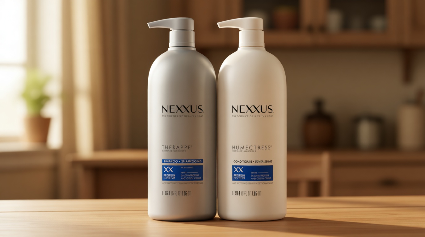 Nexxus Shampoo and Conditioner Therappe Humectress 2 Count for Dry Hair Silicone-Free, Moisturizing Caviar Complex and Elastin Protein for thicker and stronger hair 33.8 oz