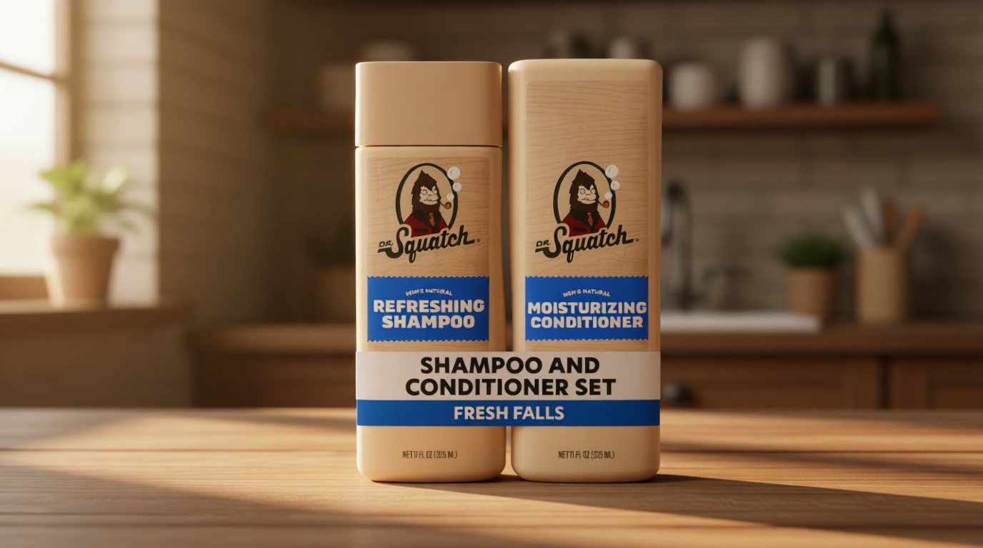 Dr. Squatch Natural Men's Shampoo and Conditioner Set - Healthy, Full Looking Hair - Fresh Falls Natural Shampoo and Conditioner for Men (11 fl oz, 2-Pack)