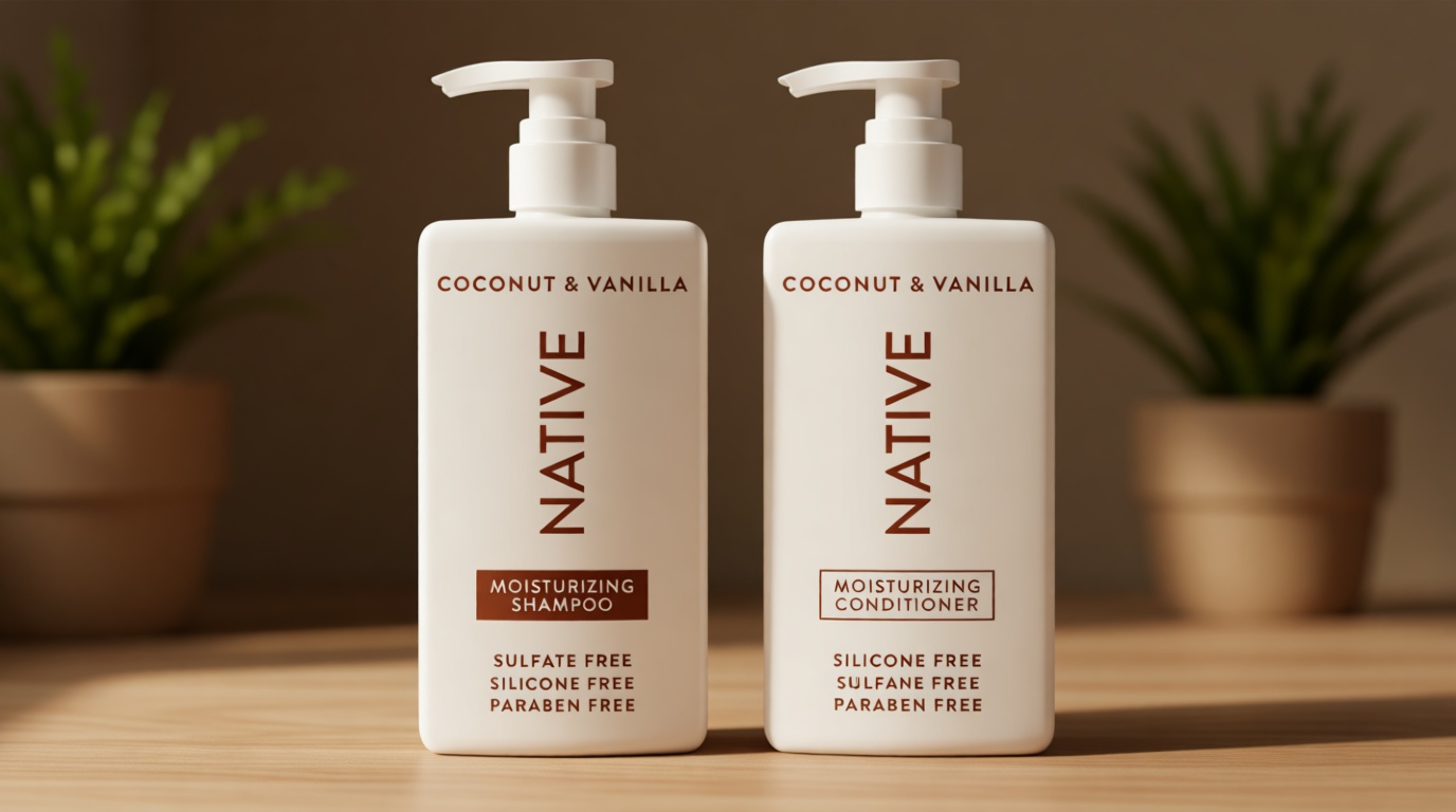 Native Coconut & Vanilla Shampoo and Conditioner Contain Naturally Derived Ingredients | All Hair Types, Color & Treated, Fine to Dry Damaged, Sulfate & Dye Free - 2-Pack