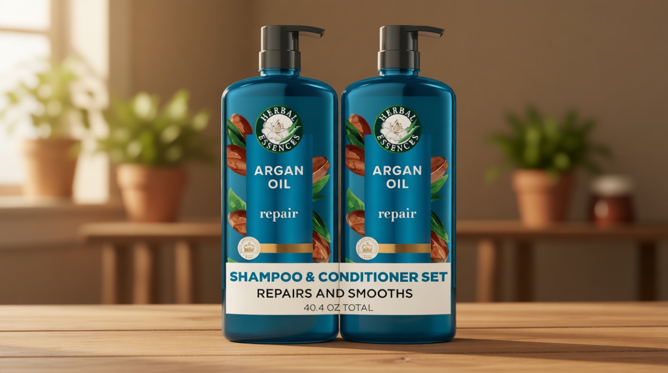 Herbal Essences Argan Oil Repair Shampoo & Conditioner Set, Moisturizes & Smoothes, Paraben-Free, Color-Safe, pH-Balanced, Citrus Scent, 20.2 Fl Oz, 2-Pack