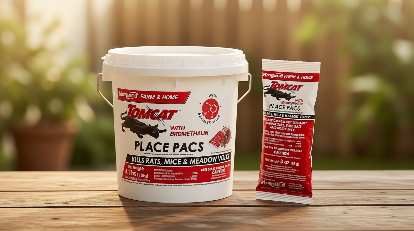 Tomcat Bromethalin Place Pacs Bait, Pest Control for Agricultural Buildings and Homes, Kill Rats and Mice