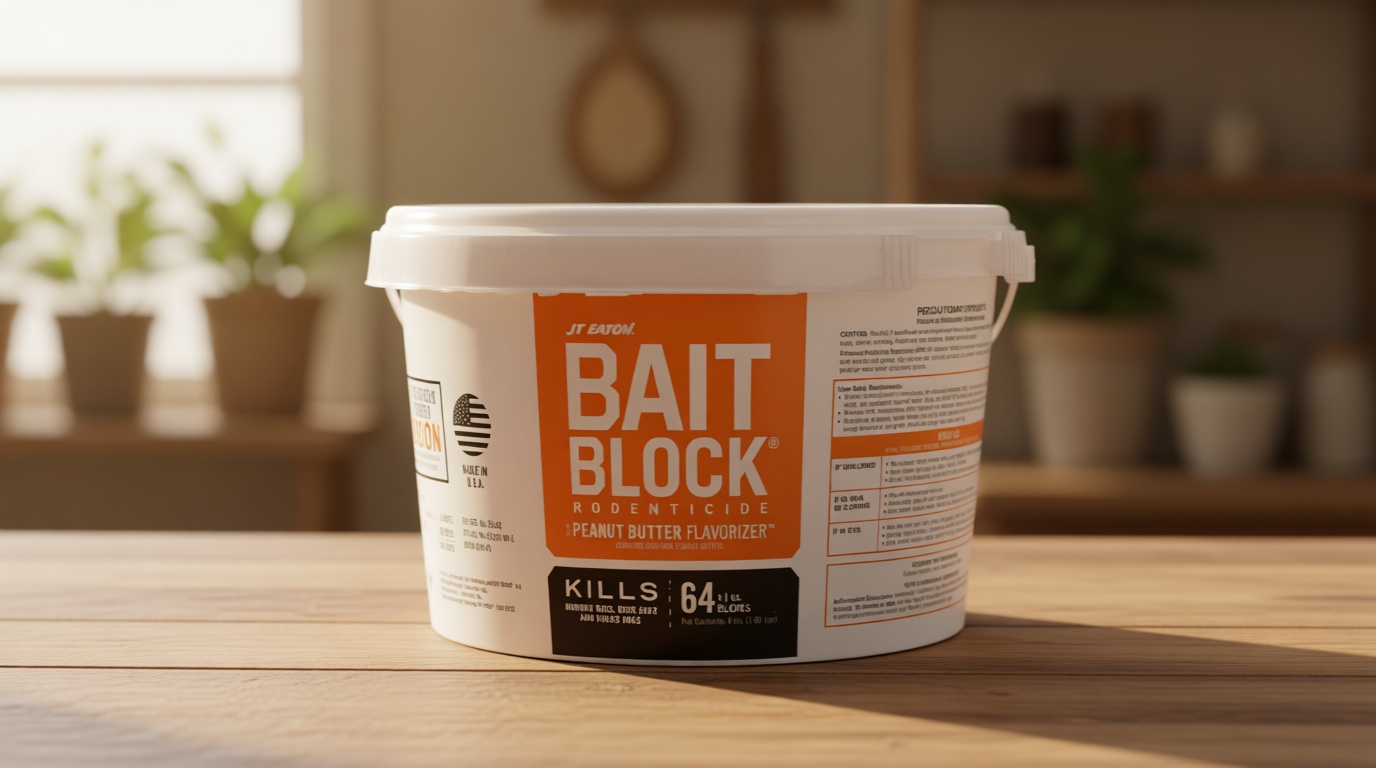 Bait Block Peanut Butter Flavor Rodenticide – 4 lb. Pail – Effective Rodent Control Bait Blocks – Long-Lasting and Easy to Use