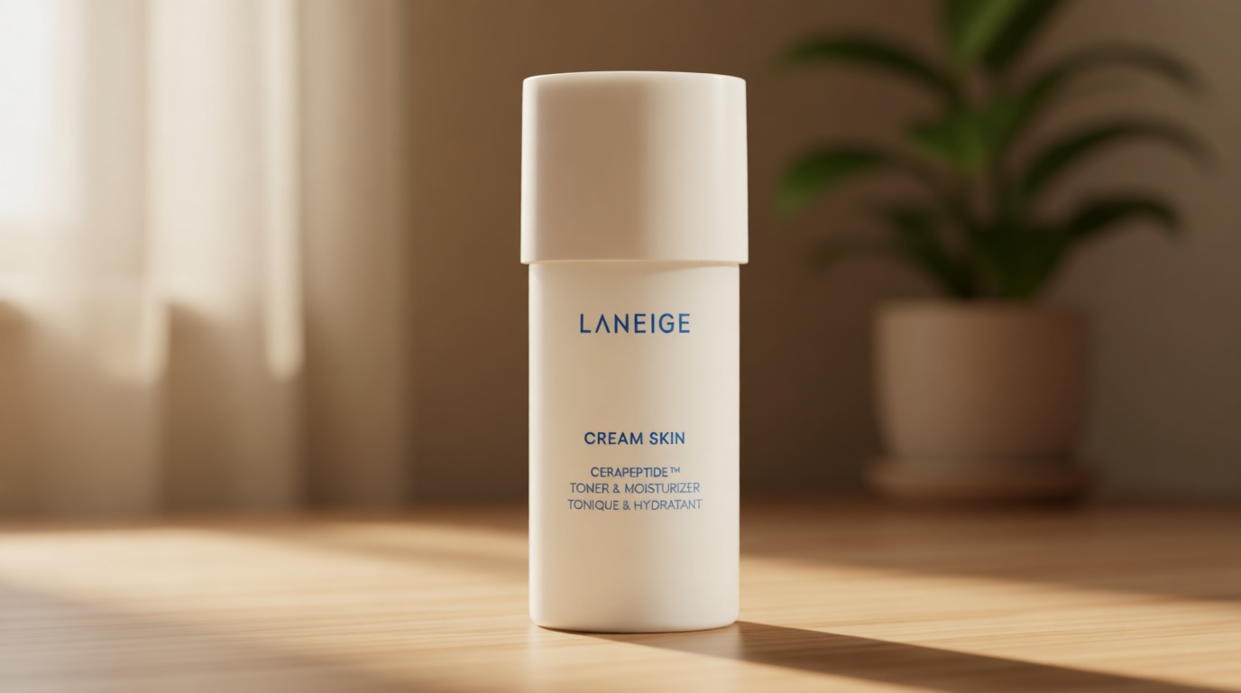 LANEIGE Cream Skin Toner & Moisturizer: Lightweight Refillable Korean Milky Toner with Ceramide & Peptide for Hydration, Firming, & Barrier Support
