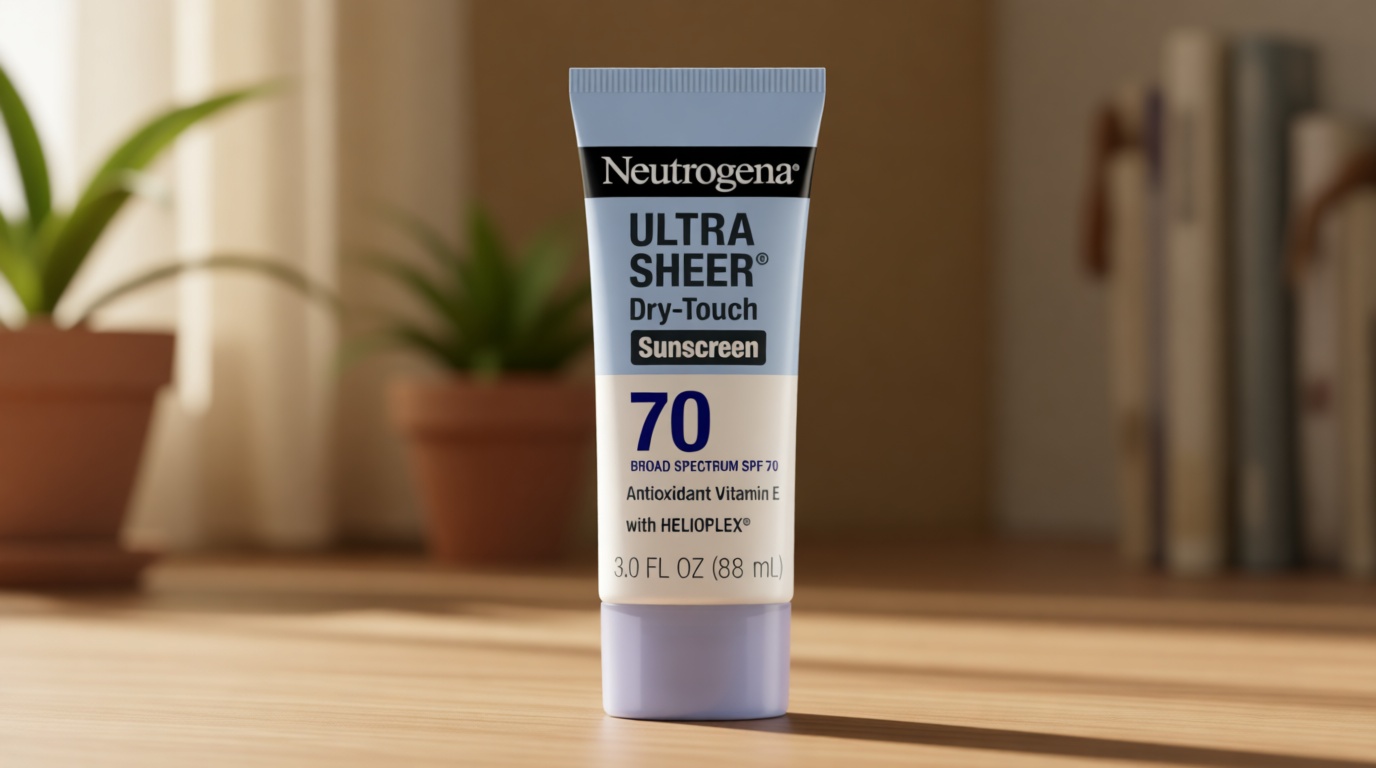 Neutrogena Ultra Sheer Dry-Touch Sunscreen Lotion SPF 70, Broad Spectrum, Water Resistant 80 Min, Oil-Free, Oxybenzone-Free, Non-Comedogenic, Matte Finish, Body Sunscreen, Travel Size 3 Fl Oz