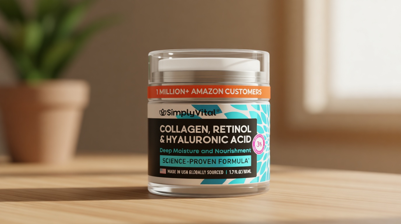 Anti-Aging Face Moisturizer with Retinol, Collagen & Hyaluronic Acid - Made in USA - Moisturizer Face Cream for Women & Men - Firming & Hydrating Neck Cream - Day & Night Skin Care - 1.7 fl oz ClimatePartner certified