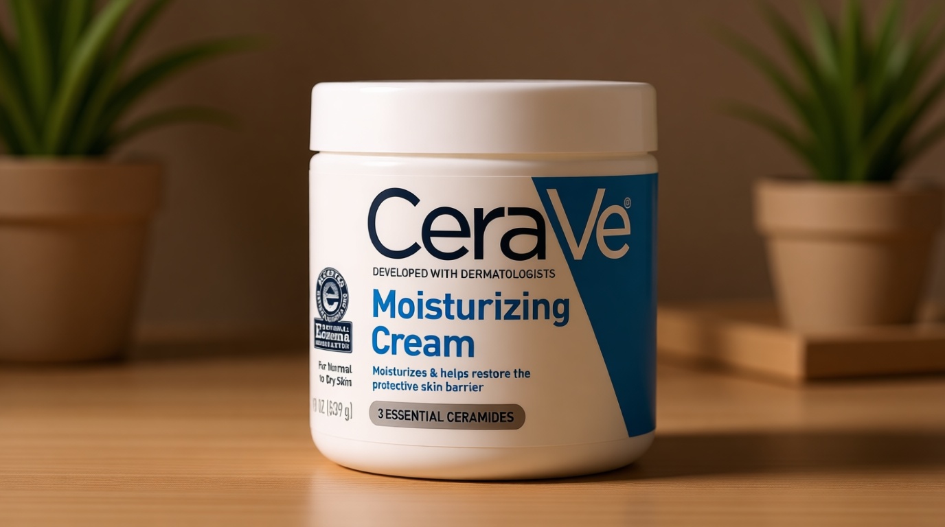CeraVe Moisturizing Cream, Body and Face Moisturizer for Dry Skin, Body Cream with Hyaluronic Acid and Ceramides, Daily Moisturizer, Oil-Free, Fragrance Free, Non-Comedogenic, 19 Ounce