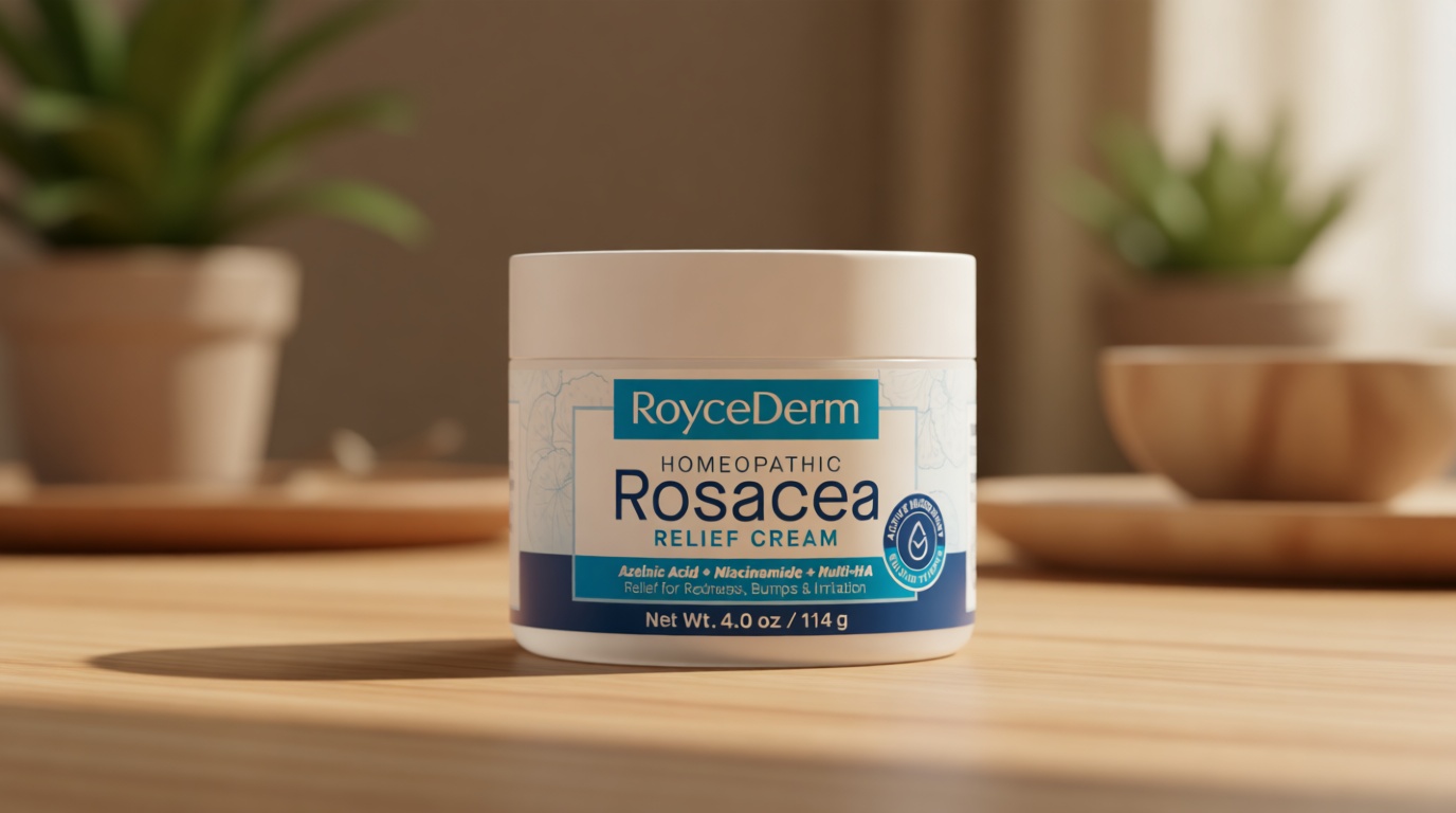 Roycederm Rosacea Treatment for Face with Azelaic Acid – Redness Relief & Corrector – Sensitive Skin Moisturizer for Redness, Bumps & Irritation with & Sulphur, Niacinamide, Centella & Ceramides