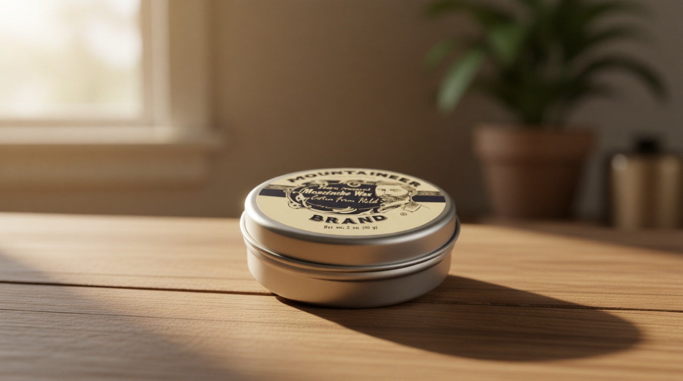 Mountaineer Brand Unscented Natural Mustache Wax | Strong and Extra Firm Hold | Made in West Virginia | Smooths, Conditons, Styles | Organic Moustache Balm | 2oz [Amazon-developed Certification] Compact by Design