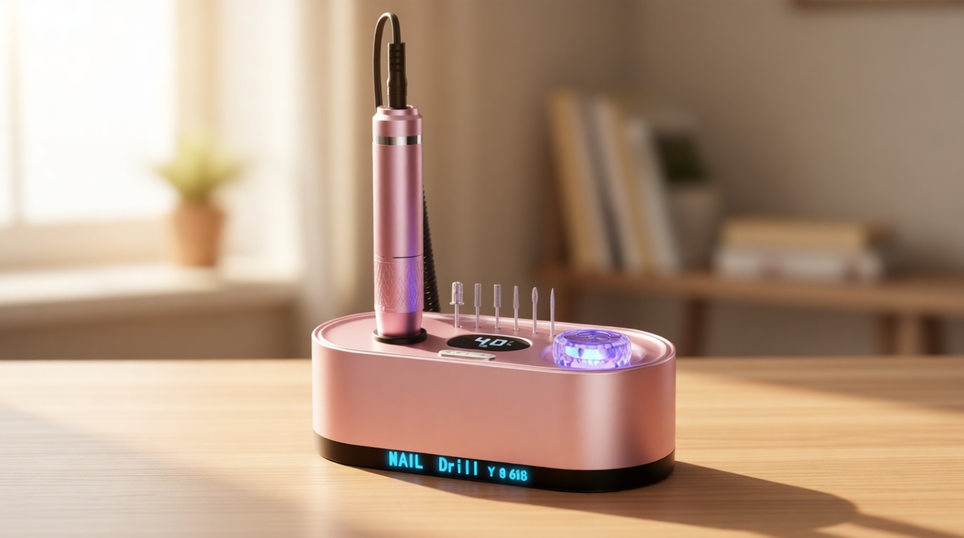 JOSGLOI 40000RPM Electric Nail File Drill Professional Kit, Drill Machine with LCD Display, Manicure Pedicure Polishing Acrylic Gel Nail Grinder for Salon, Home Use