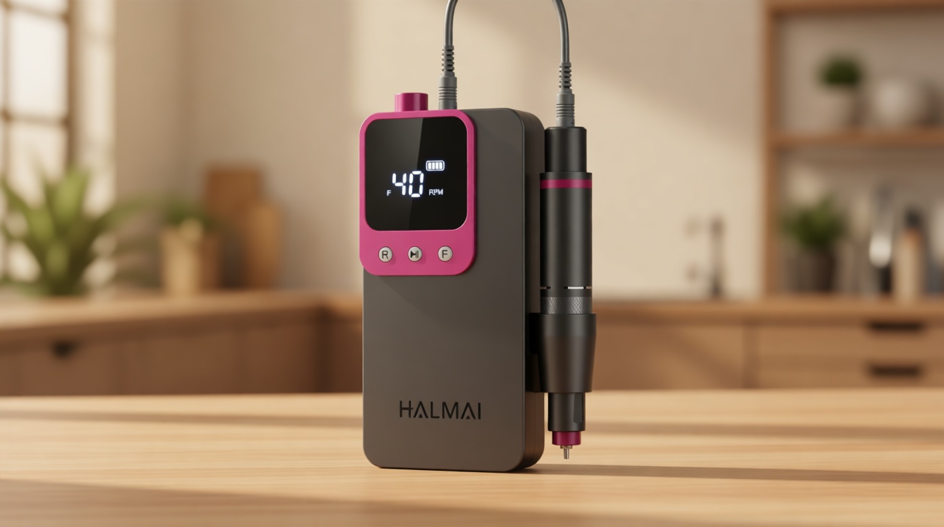 Electric Nail Drill Professional, Portable Nail File for Acrylic Gel Nails, Cordless Rechargeable Ultra Power Nail Drill Kit 40000RPM, HMC320 Salon-Grade Efile Nail Machine (Dark Grey)