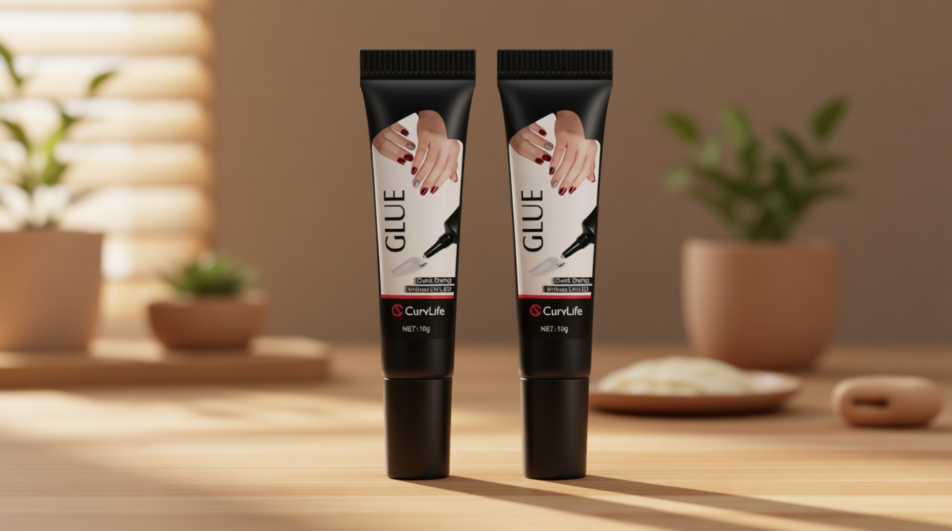 Curvlife Upgraded Super Strong 10g Semi Solid Nail Glue, 2pcs Best Soft Gel Nail Glue for Press on Nails - No UV Light Needed, Long Lasting