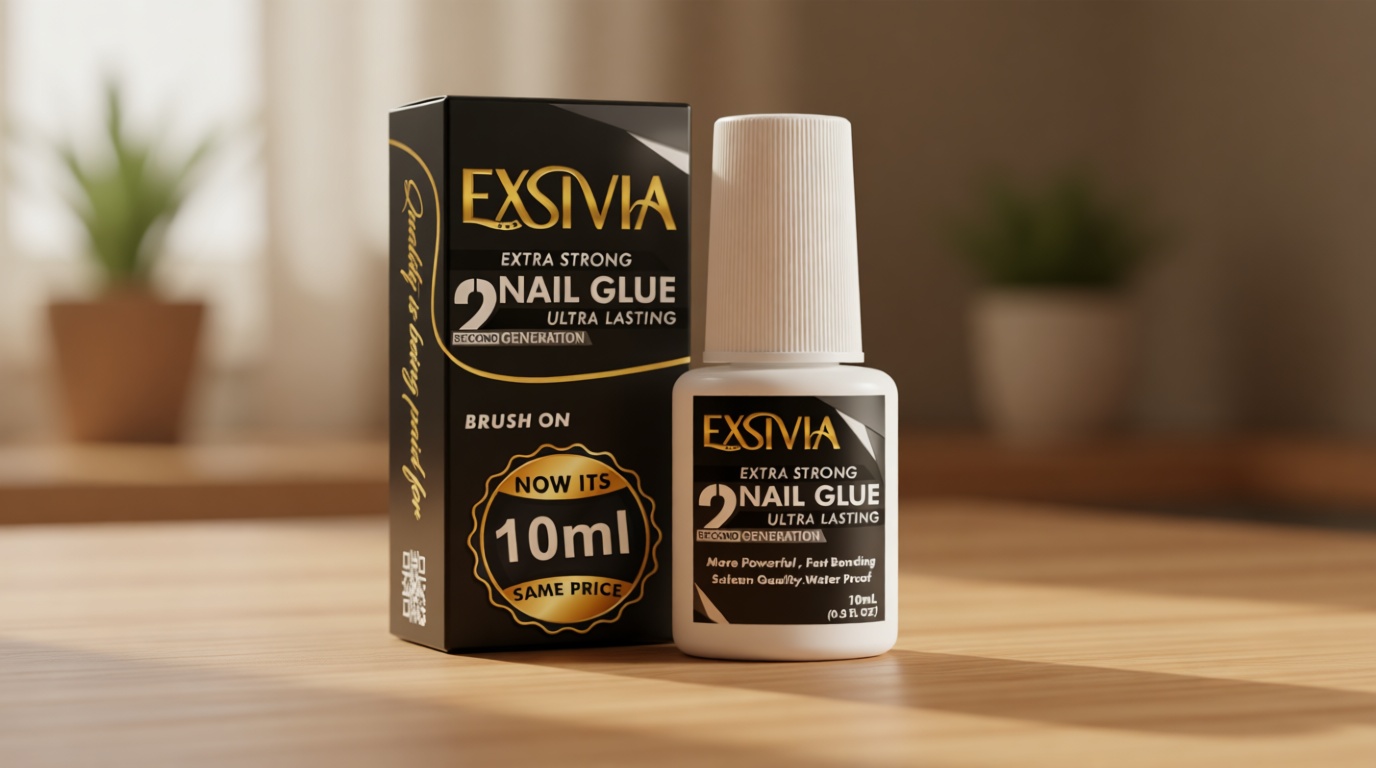 Super Strong Nail Glue for Press On Nails, Acrylic Nails & Nail Tips (10ml),Extra Strength Long Lasting Brush-On Adhesive, Mess-Free, No Dehydrator or Primer Needed