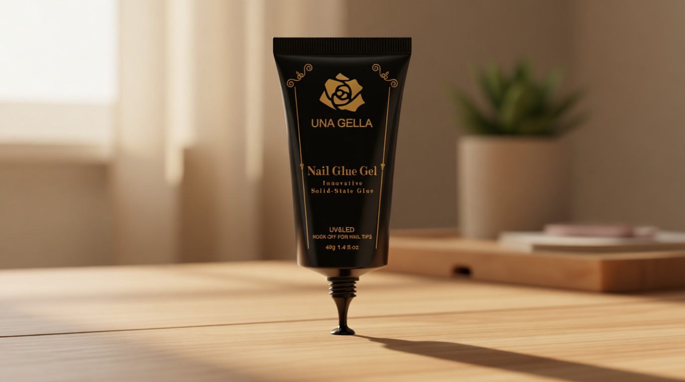 UNA GELLA Gel Nail Glue, Solid Nails Gl ue Gel 40g Lamp Curing Needed Soak Off G LUE Strong Nail G LUE G el for Acrylic Fake Nails Tips Extension Press On Nails for Gelly Tips