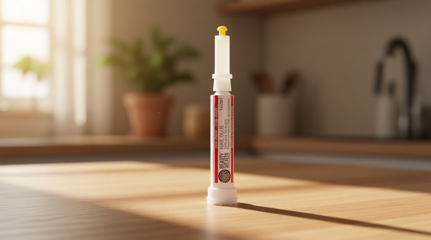 Beauty Secrets Drip & Clog Proof Nail Glue (1 Pack) Bundled with Zebra Cushion Nail File Medium Coarse 180/100 Grit by Beauty Secrets