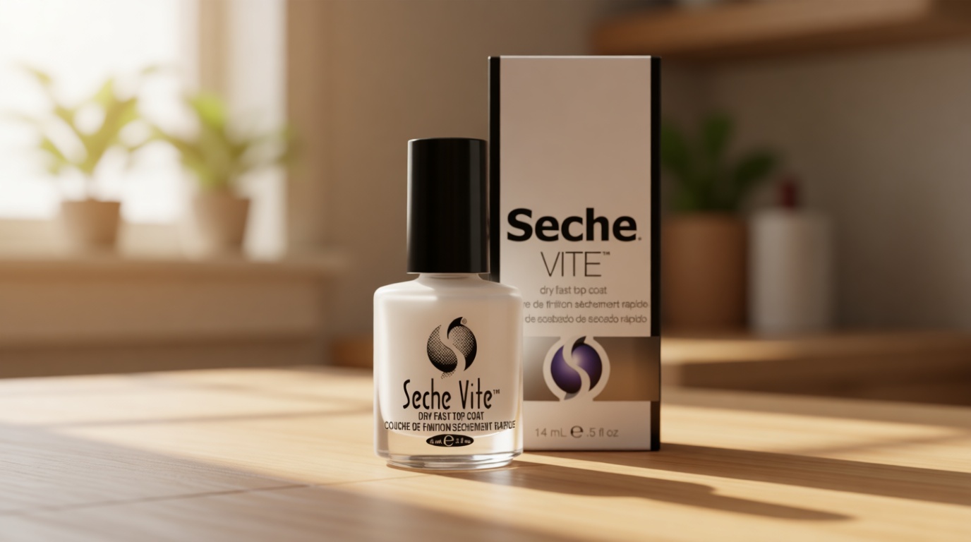Seche Vite Dry Fast Top Coat – Quick Dry Clear Nail Polish Top Coat for High Gloss Shine, Long-Lasting Manicure, Made in the USA, 0.5 fl oz