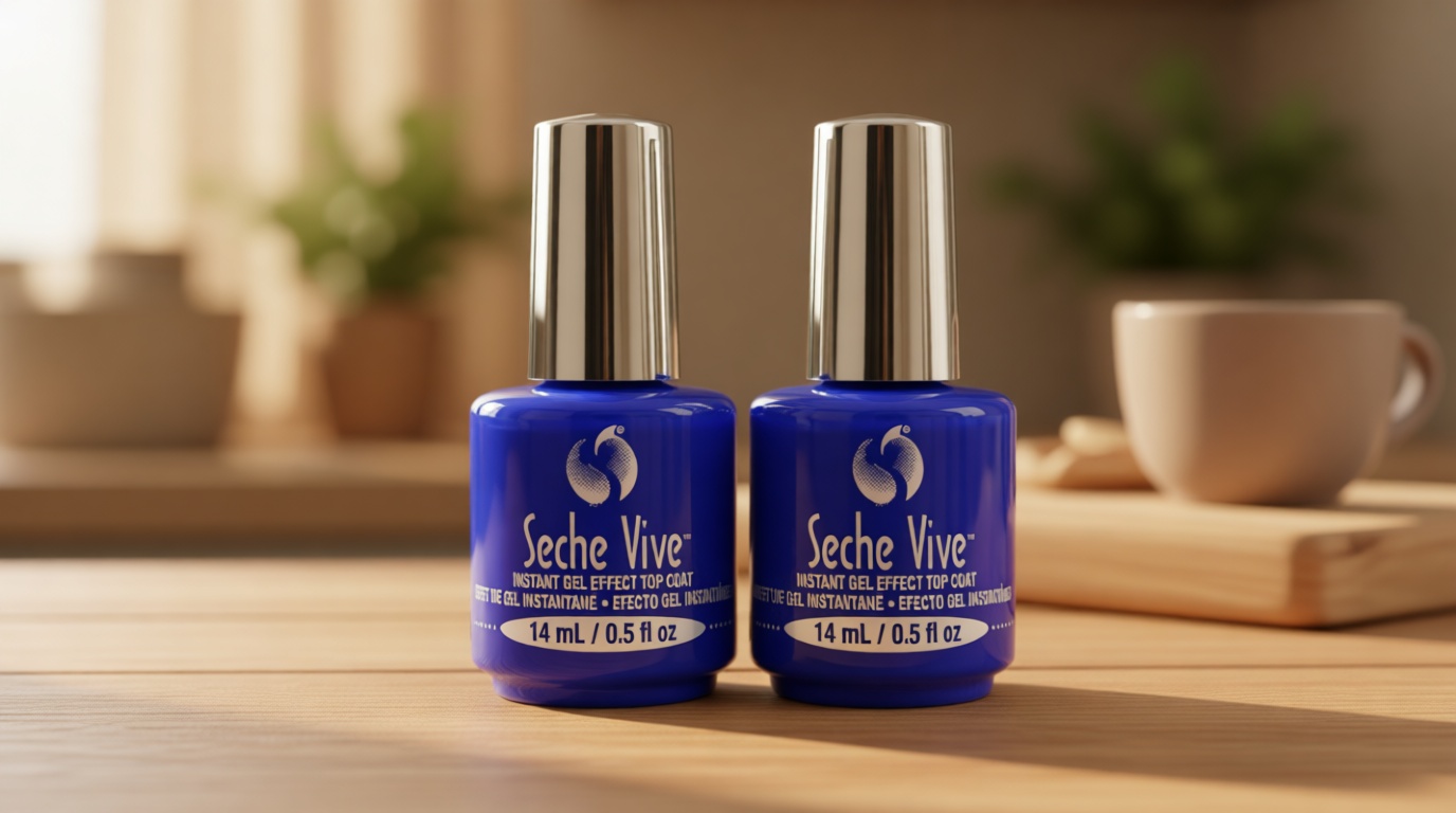 Seche Vive Instant Gel Effect Top Coat, Nail Polish for Manicure and Pedicure, 0.5 Oz, 2-Pack