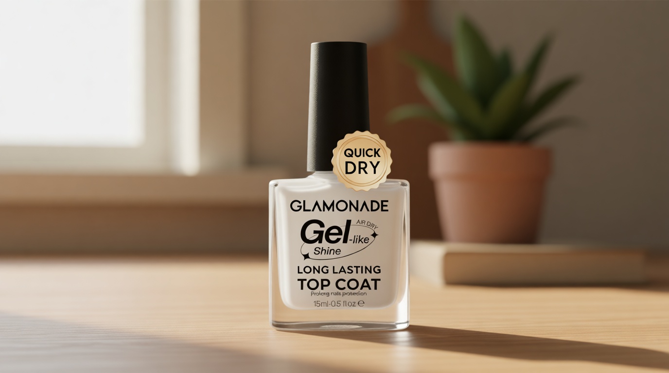 Top Coat Nail Polish Clear: Quick Dry Nail Polish No Chip High Shine Long Lasting Glossy Fast Air Dry Top Coat for Nail Art Manicure Salon Quality