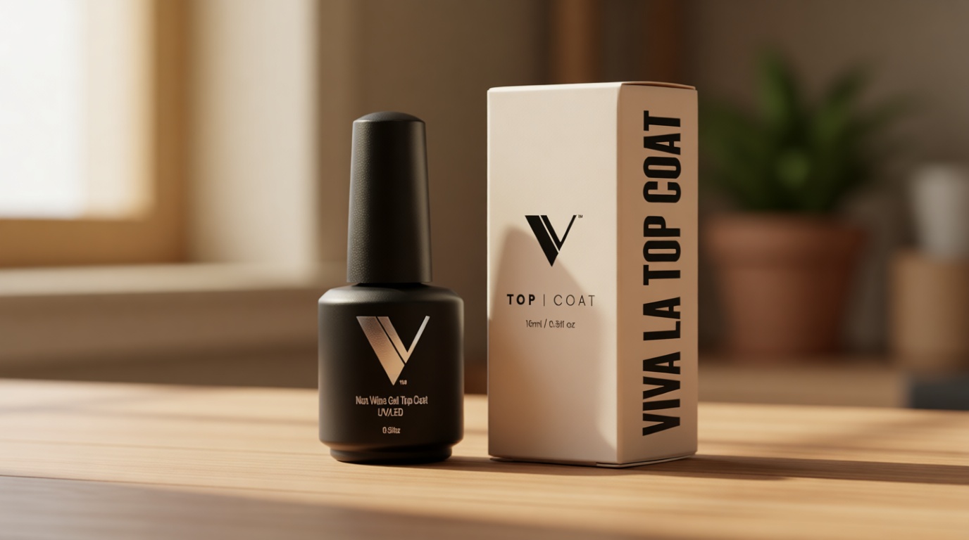 V Beauty Pure No Wipe Gel Top Coat - Long Lasting UV Top Coat Gel Nail Polish, Scratch and Stain Resistant, Durable, Non Yellowing, No Sticky Layer, Glossy - For Manicure & Pedicure - 15ml