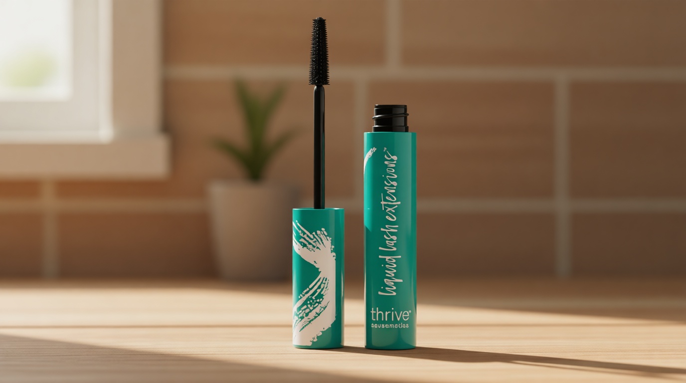 Thrive Causemetics Liquid Lash Extensions Mascara, Tubing Thrive Mascara Lengthening, Volumizing & Curling, Smudge Proof, Washable, No Clumping or Flaking, Vegan & Cruelty Free, Brynn (Rich Black)