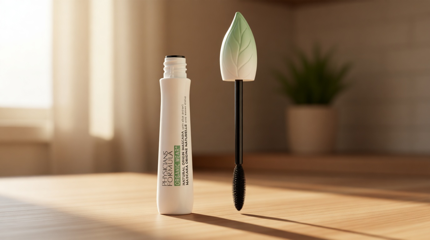 Physicians Formula Organic Wear Lash-Boosting All Natural Mascara, Lifts, Lengthens, For Sensitive Eyes, Dermatologist Tested - Natural Origin Black