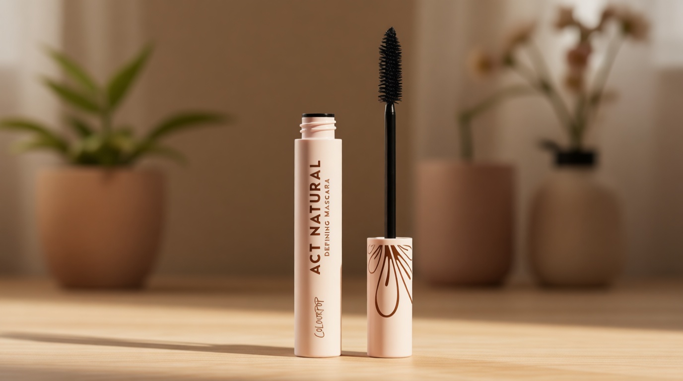 ColourPop Act Natural Defining Mascara - Clump-Free Black Mascara to Lift, Lengthen & Define Lashes - Made with a Soft, Flexible Brush - Black (0.3 oz)