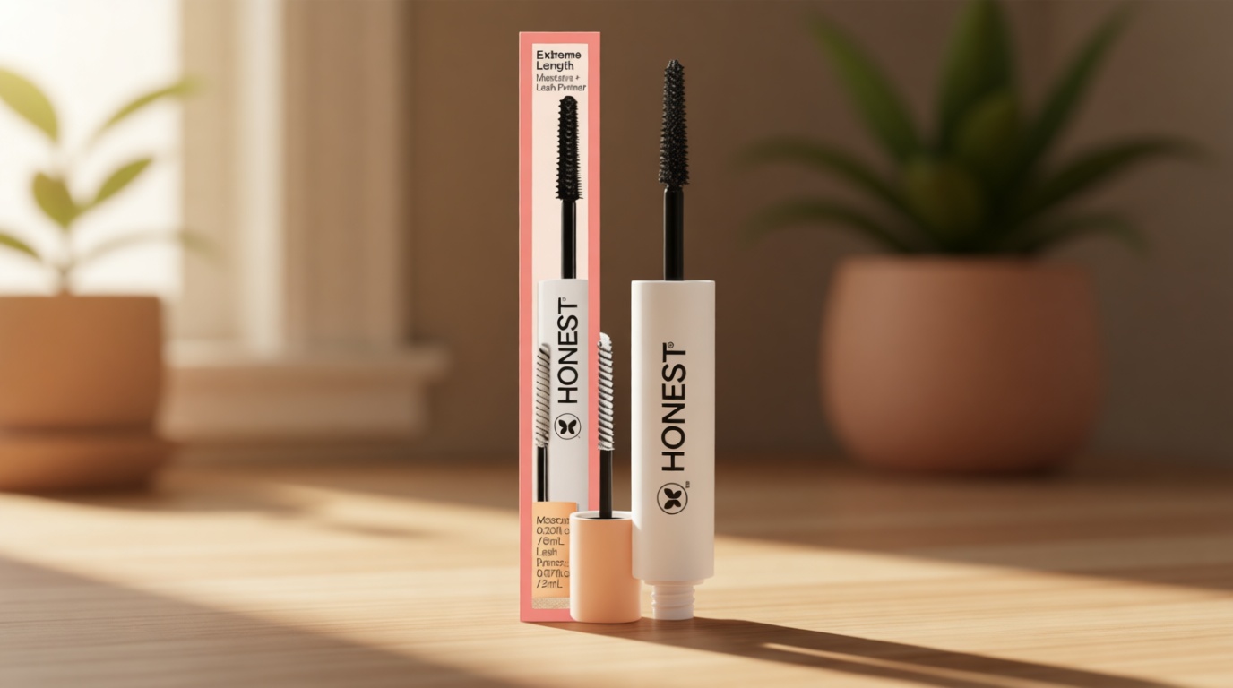 Honest Beauty 2-in-1 Extreme Length Clean Mascara + Lash Primer | Lengthening + Volumizing | Cruelty Free + Safe for Sensitive Eyes | Black, .27 fl oz EWG Verified