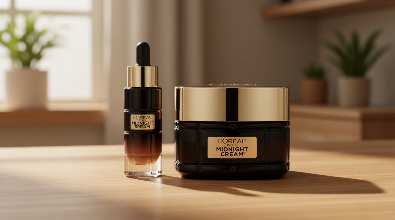 L'Oreal Paris Age Perfect Anti-Aging Midnight Cream, Face Moisturizer to Reduce Wrinkles and Firm Skin, 1.7oz + Serum Sample