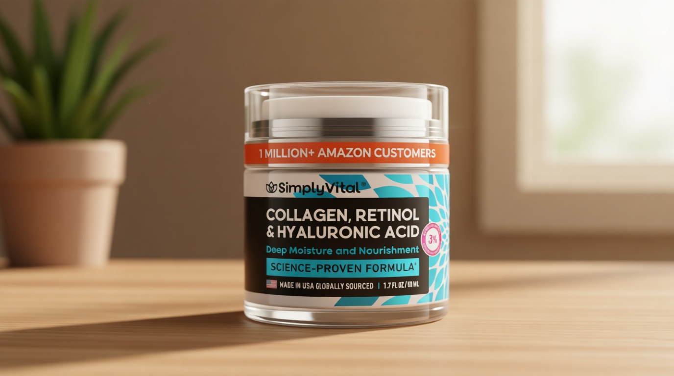 Anti-Aging Face Moisturizer with Retinol, Collagen & Hyaluronic Acid - Made in USA - Moisturizer Face Cream for Women & Men - Firming & Hydrating Neck Cream - Day & Night Skin Care - 1.7 fl oz ClimatePartner certified