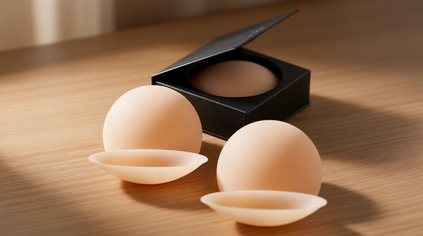 VOCH GALA Nipple Covers 2 Pairs-Seamless and Sheer Adhesive Silicone Nipple Pasties for Women Reusable, Sticky Breast Petals