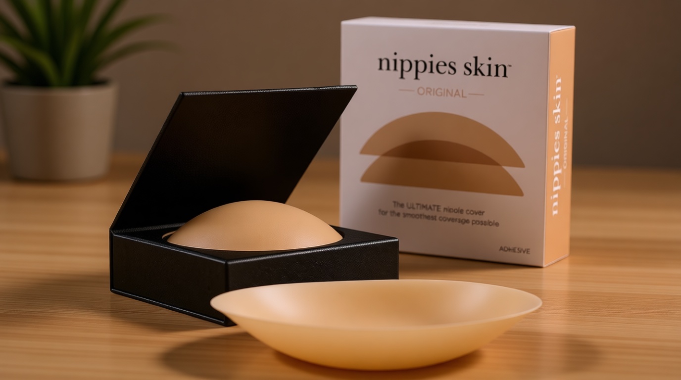 Nippies Nipple Covers for Women - Reusable Sticky Silicone Pasties with Travel Case - Original Circle or Lift Style Available