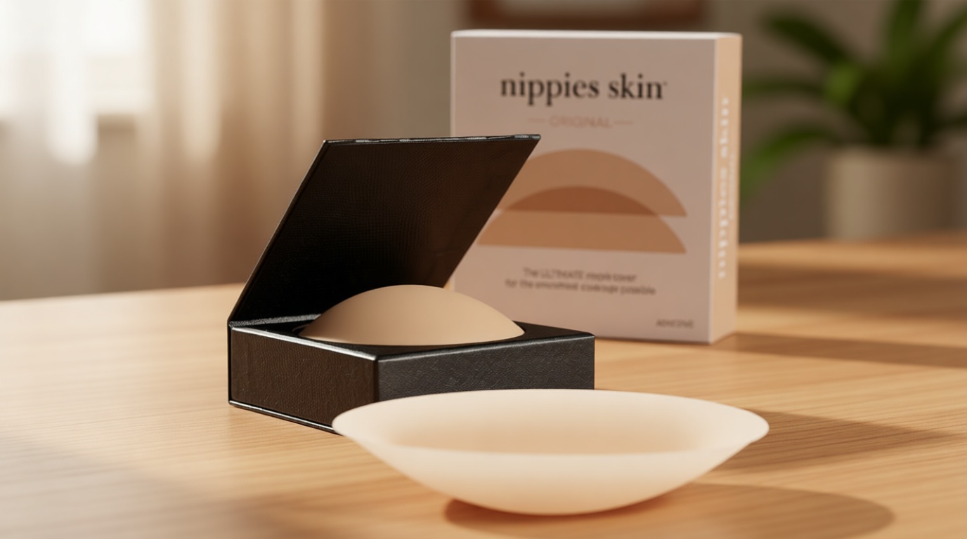 Nippies Nipple Covers for Women - Reusable Sticky Silicone Pasties with Travel Case - Original Circle or Lift Style Available