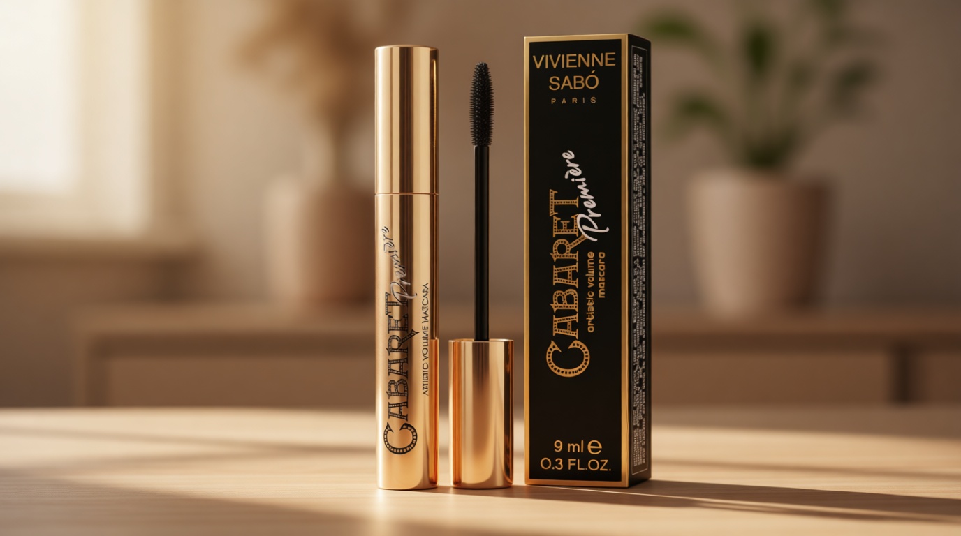 Vivienne Sabó Cabaret Premiere Black Mascara, Volume and Length, Defining, Curling, No Flaking, No Clumping, Smudge Proof, Washable, Cruelty-Free, Made in Europe, (01 Black), 0.3 Fl Oz, 1 Pack