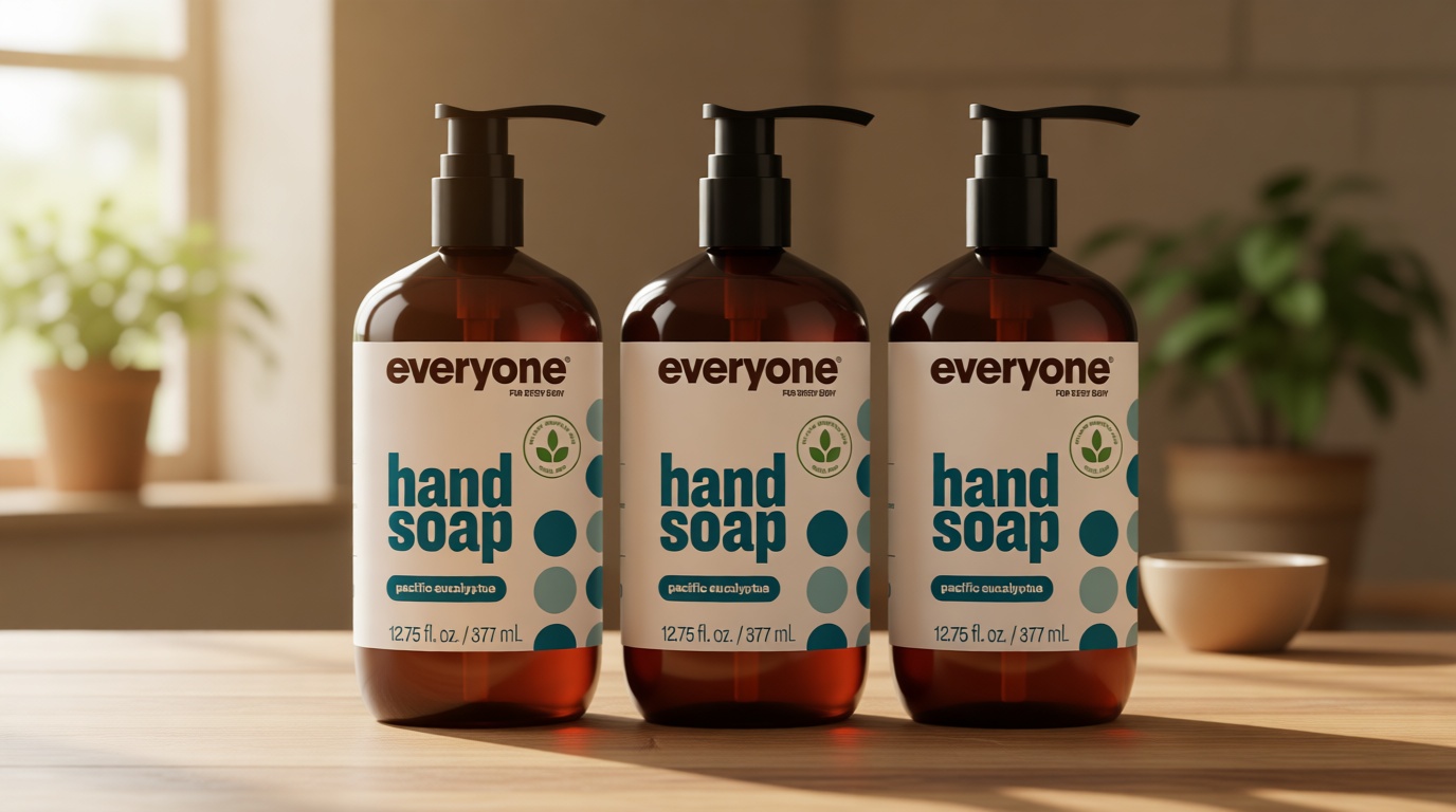 Everyone Liquid Hand Soap, 12.75 Ounce (Pack of 3), Pacific Eucalyptus, made with Essential Oils for kitchen and bathroom EWG Verified