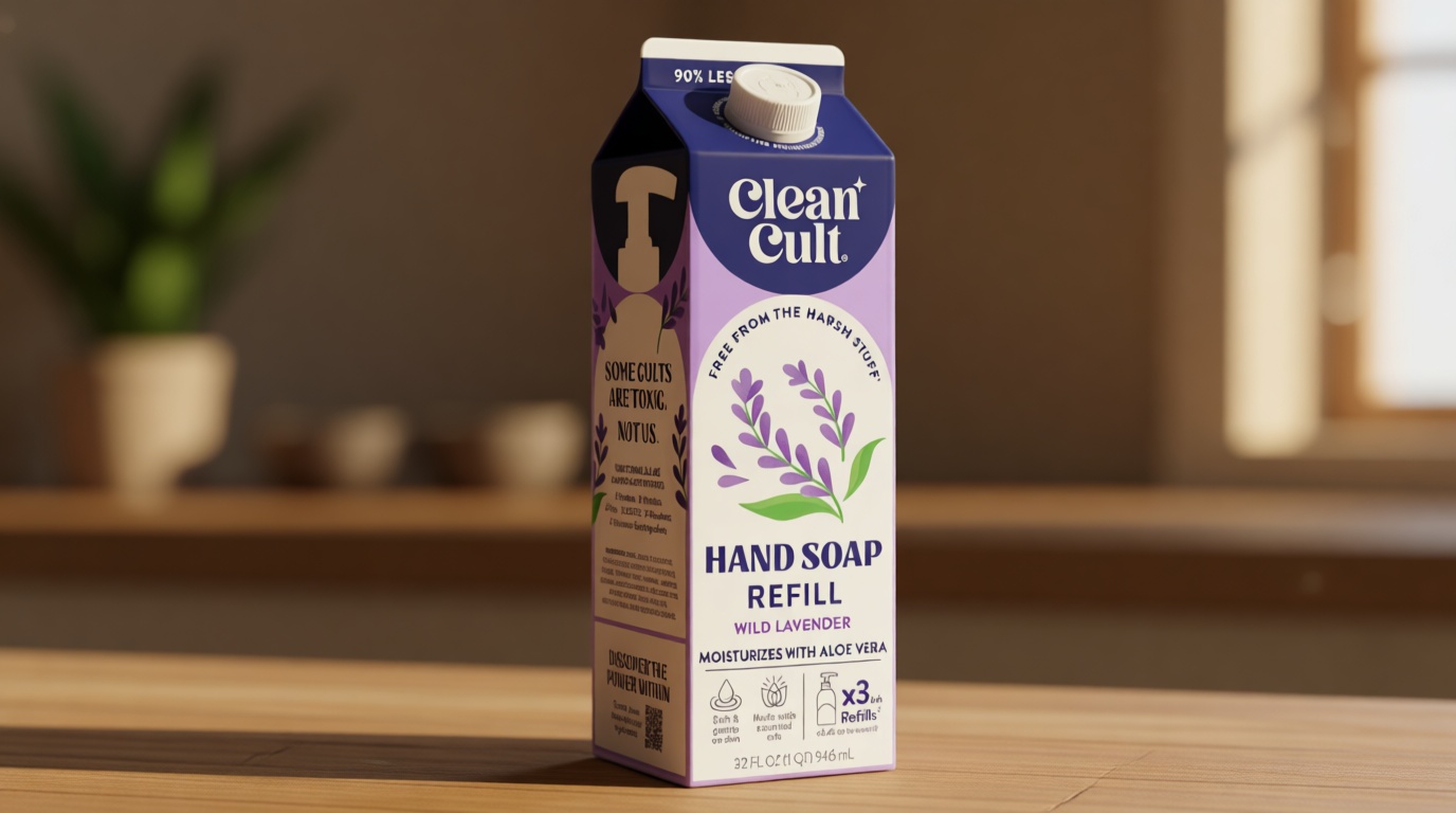 Cleancult Liquid Hand Soap Refill - Wild Lavender - Moisturizes Dry & Sensitive Skin - Made with Aloe Vera & Lavender Essential Oils - Eco Friendly - Paper-Based Packaging - 32 oz/1 Pack ClimeCo Certified