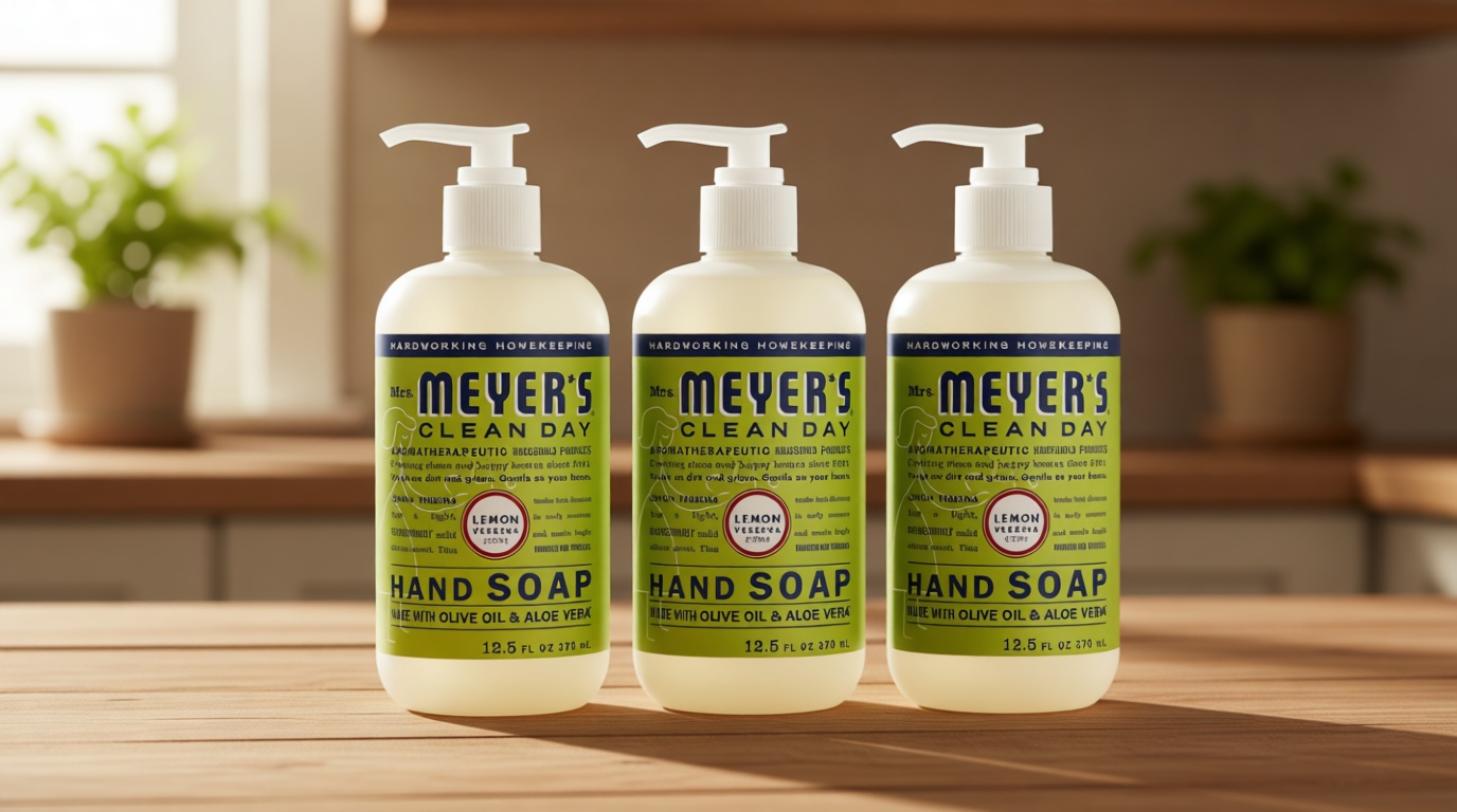 MRS. MEYER'S CLEAN DAY Hand Soap, Lemon Verbena Scent, 12.5 Fl Oz Bottle - 3 Pack ECOLOGO
