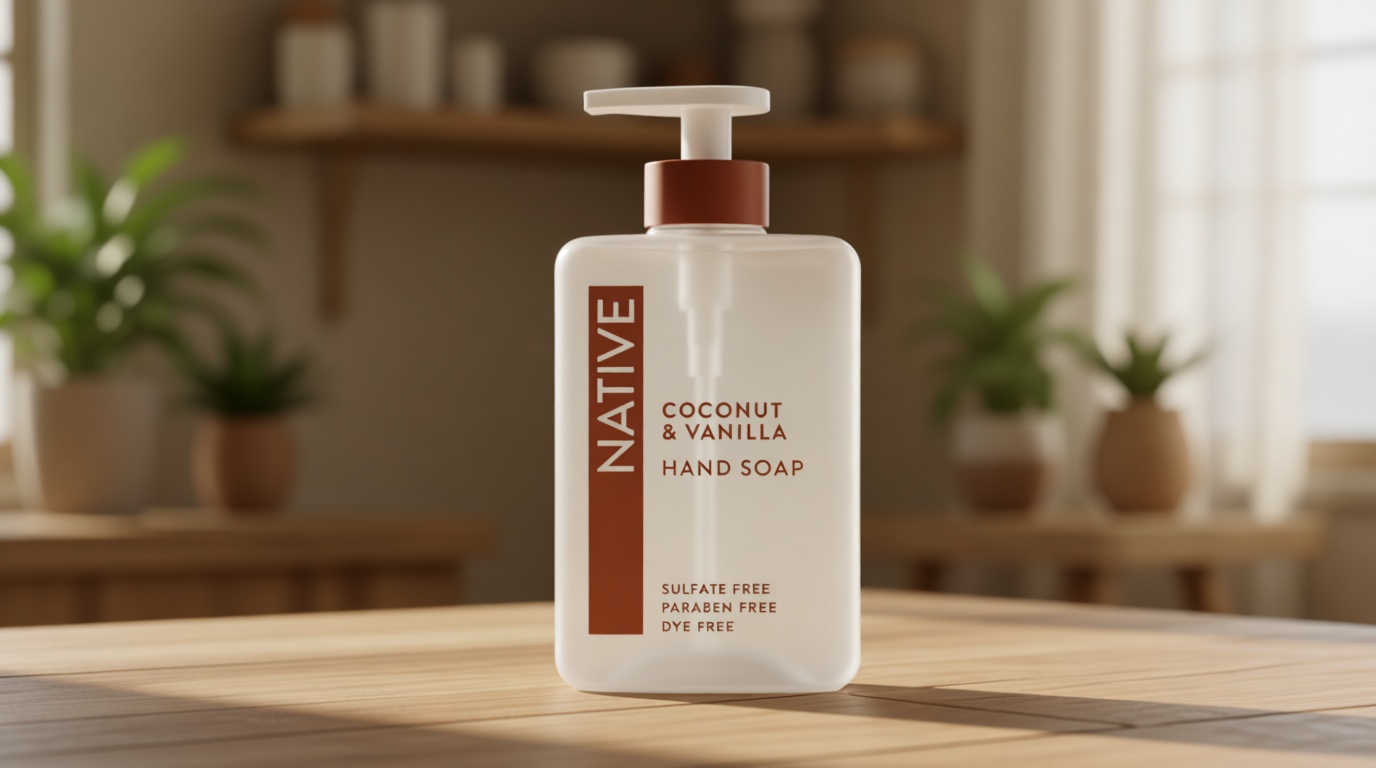 Native Liquid Hand Soap, Coconut & Vanilla Scent, Non-Drying Formula for Soft, Smooth Hands, Made with Plant-Based Cleansers, Sulfate & Paraben Free, 13 oz Bottle