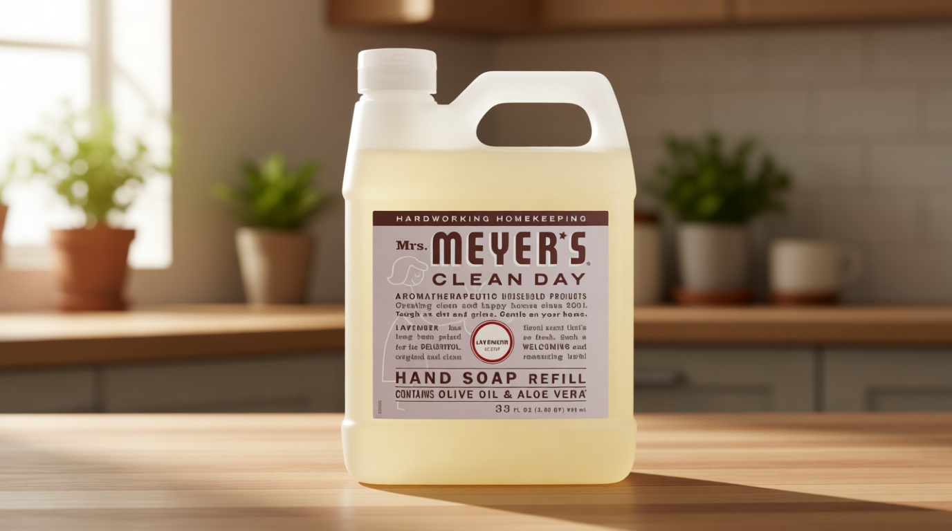 MRS. MEYER'S CLEAN DAY Hand Soap Refill, Lavender Scent, 33 Fl Oz Bottle ECOLOGO [Amazon-developed Certification] Compact by Design