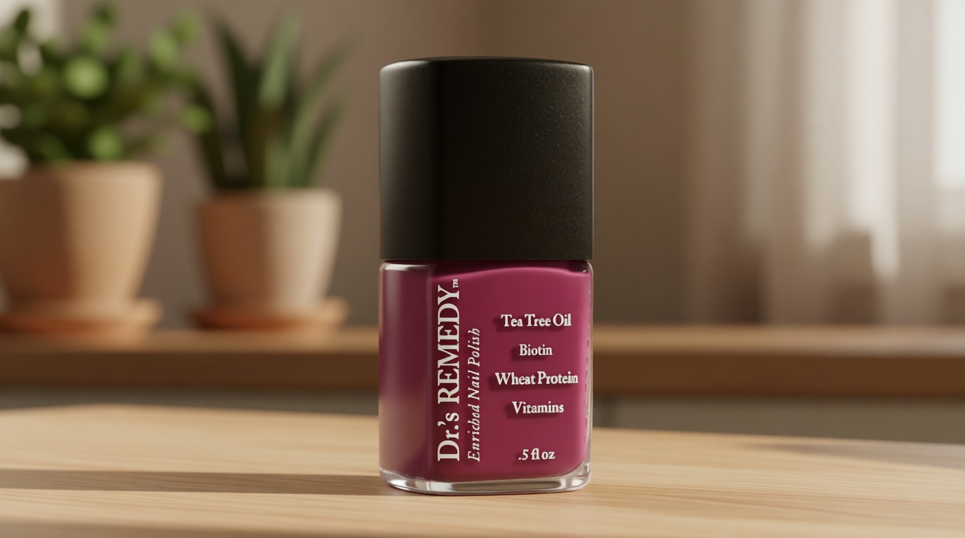 Dr’s Remedy Enriched Nail Polish: Non Toxic, All Natural, and Organic - Doctor Formulated: Strengthens, Restores, Heals, and Protects '24-Free' - BRAVE Berry