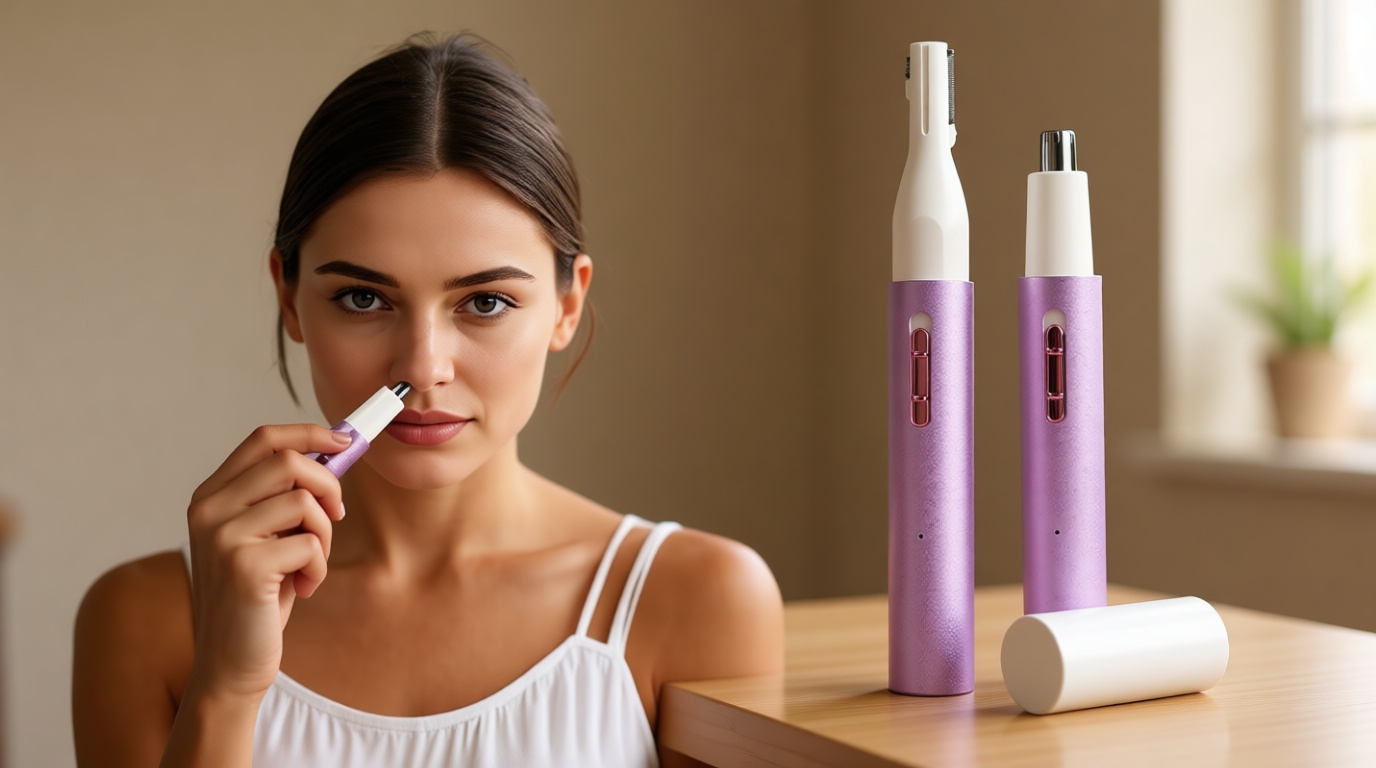 2026 Rechargeable Nose & Ear Hair Trimmer, Dual-Edge Blade Electric Clipper for Women Men, Facial & Eyebrow Hair Removal Tool, Powerful Motor, Painless, Easy to Clean (Multicolor)