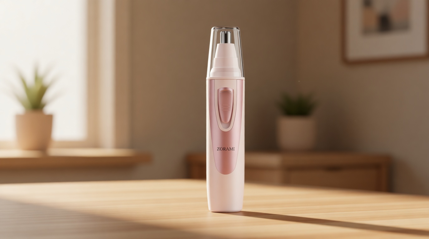 Ear and Nose Hair Trimmer Clipper - 2026 Professional Painless Eyebrow & Facial Hair Trimmer for Men Women, Battery-Operated Trimmer with IPX7 Waterproof, Dual Edge Blades for Easy Cleansing Rose Pink