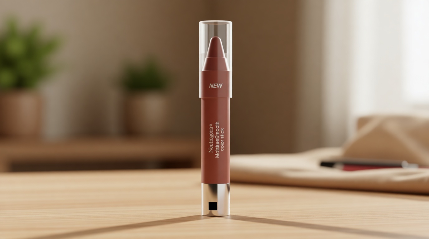 Neutrogena MoistureSmooth Color Stick for Lips, Moisturizing and Conditioning Lipstick with a Balm-Like Formula, Nourishing Shea Butter and Fruit Extracts, 90 Classic Nude,.011 oz