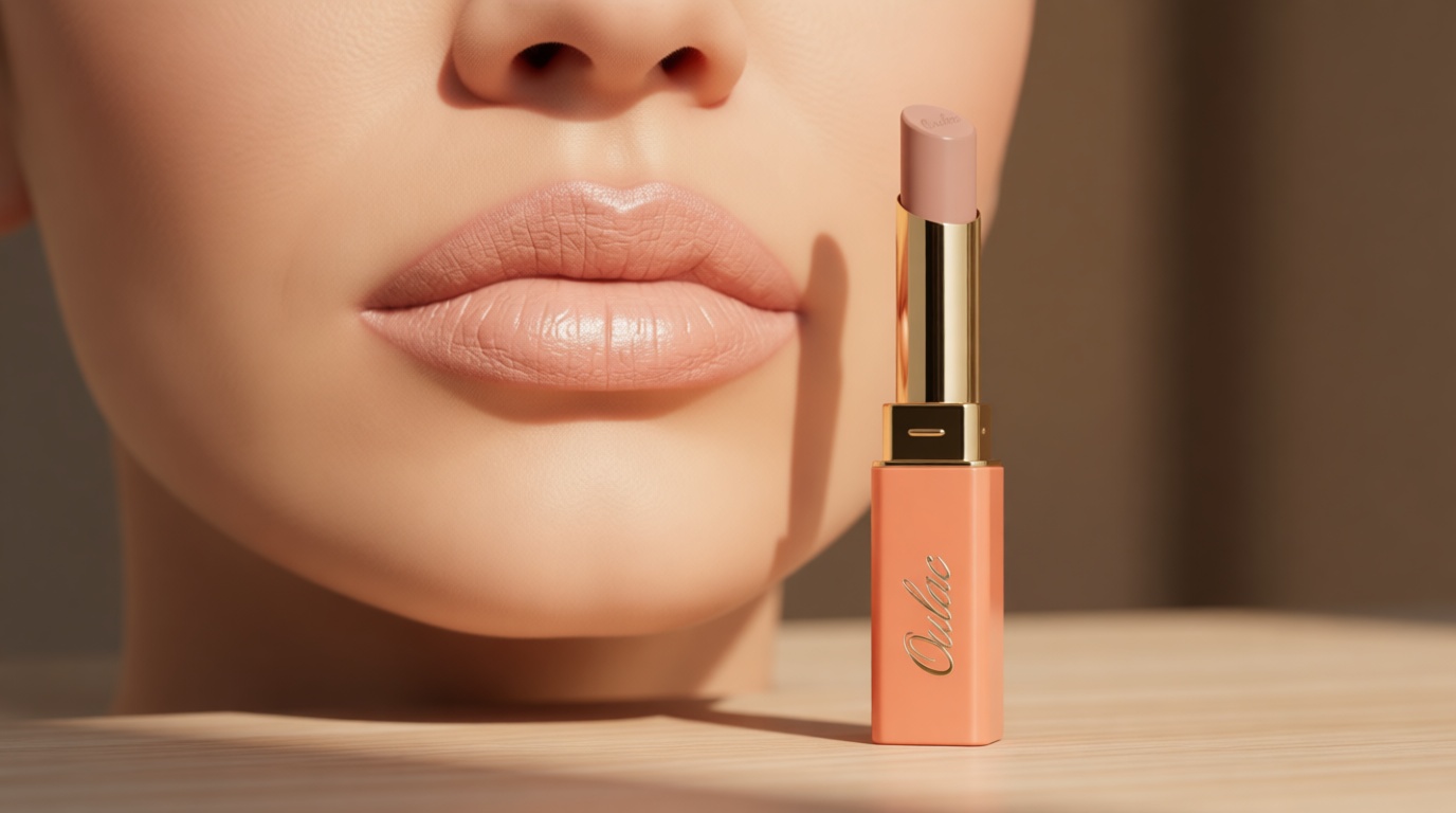 Oulac Beige Lipstick for Women, Pale Nude Matte Lip Base, Full Coverage Lip Color, Satin Matte Finish, Cream Texture, Hydrating, Infused with Hyaluronic Acid, Vegan & Clean Beauty 4g SG01 Bare