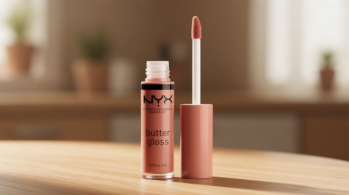 NYX PROFESSIONAL MAKEUP Butter Gloss, Non-Sticky Lip Gloss - Madeleine (Mid-Tone Nude)