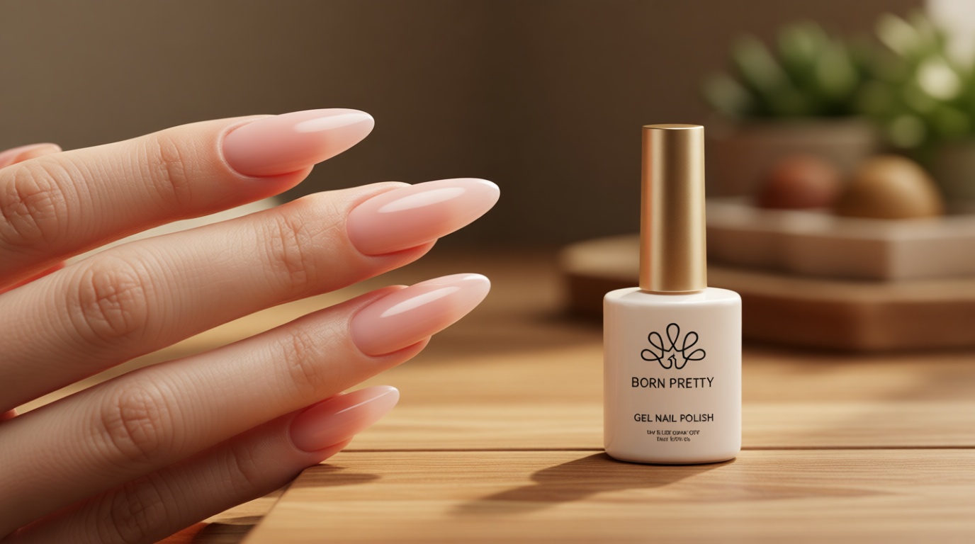 Born Pretty Nude Gel Nail Polish Jelly Light Nude Gel Polish,Sheer Translucent Skin Stone Natural Long Lasting Soak Off Gel Polish Nail Art DIY 15ML