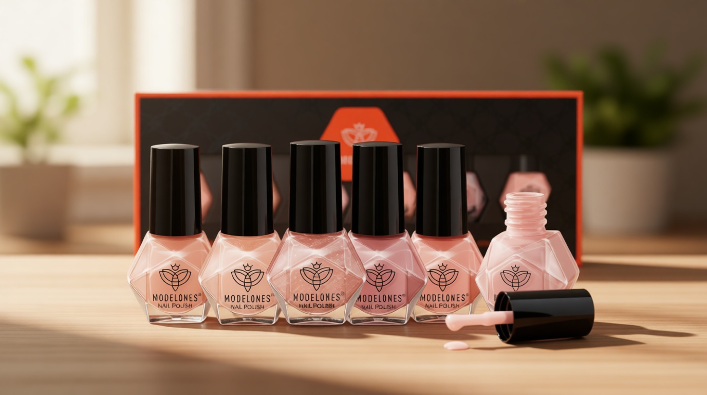 modelones Nude Nail Polish Set, 6 Colors Bubble Bath Quick Dry Skin Tone Glitter Spring Summer Nail Polish Kit Fingernail Polish Nail Art Salon Home Gifts For Women Girl